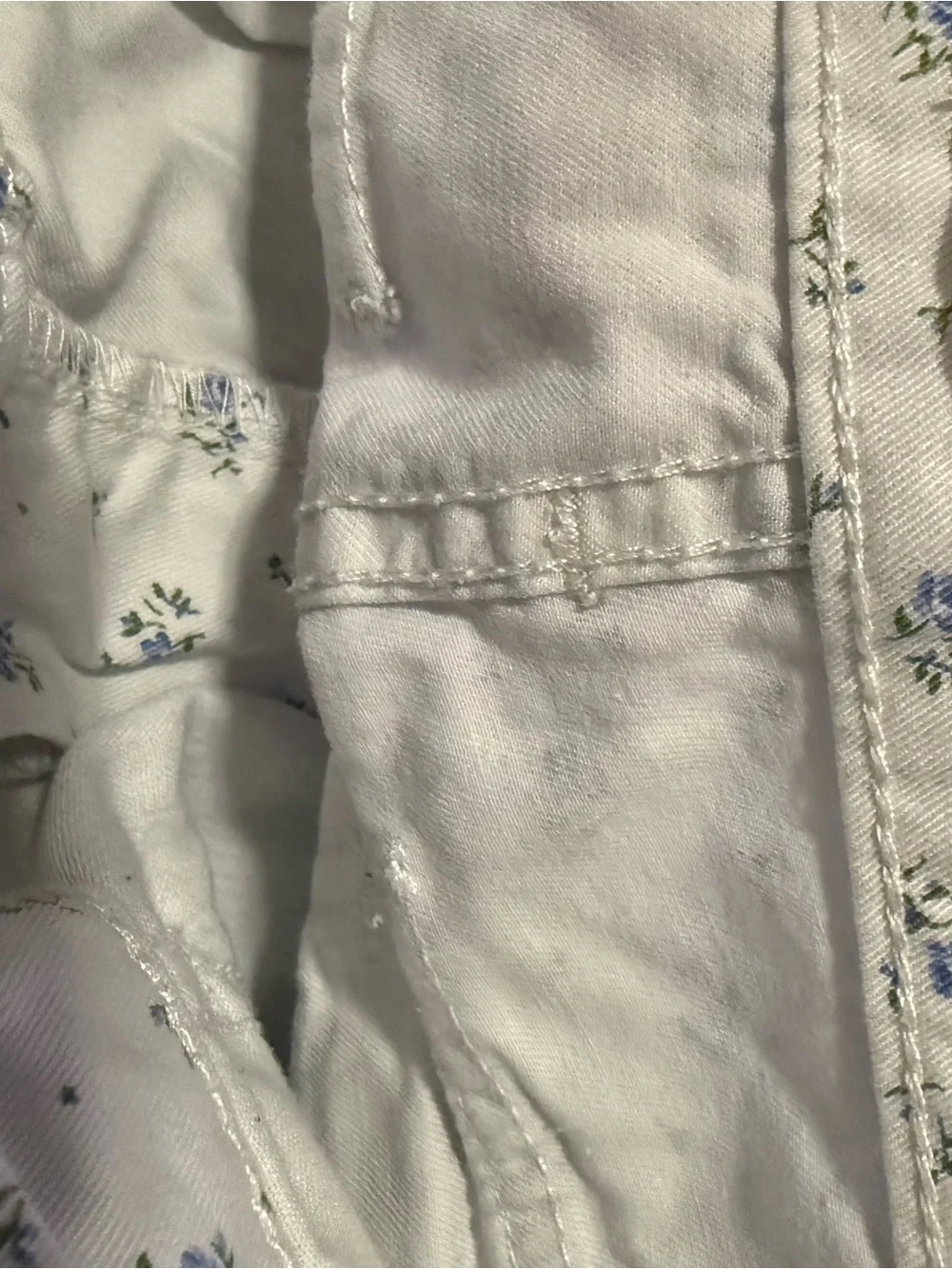 Levi's White Cargo Joggers with Blue Floral Print